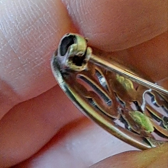 Vintage 14kt over Sterling Silver Symmetalic Floral Brooch - Picture 8 of 13